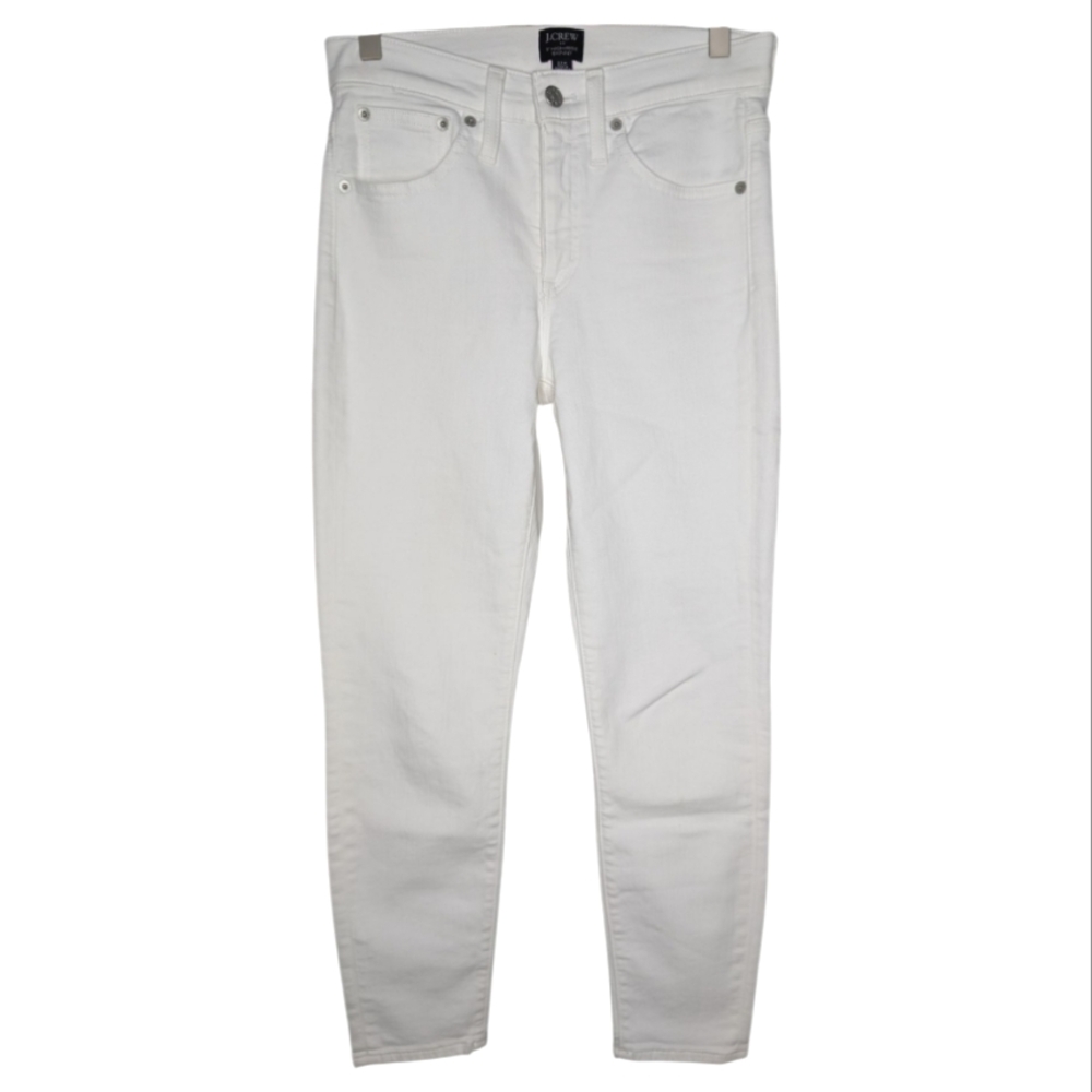 J. Crew White 9" High Rise Skinny Preppy Coastal Denim Ankle Jean 27 Petite